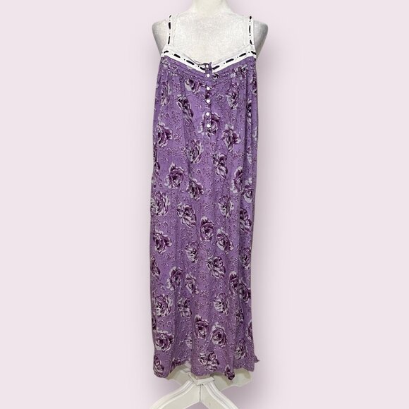 Only Necessities Other - Only Necessities Women's Sleepwear Purple Floral Dress Sleeveless Size 14/16